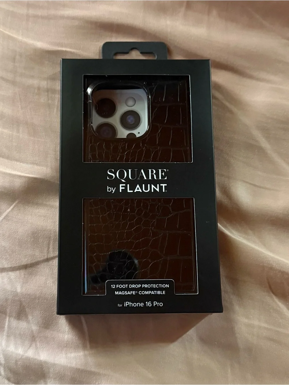 Black Faux Crocodile Leather Case by Flaunt